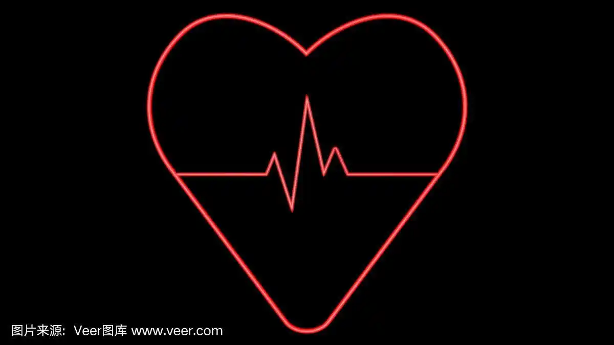 黑色背景上跳动的红心.3 d渲染.