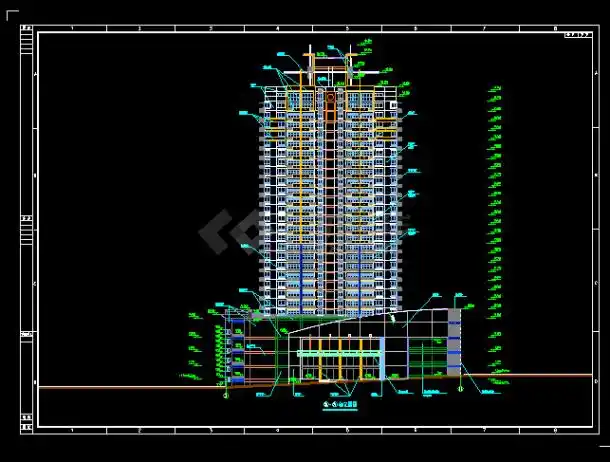90米高商住大厦建筑设计图全套图纸