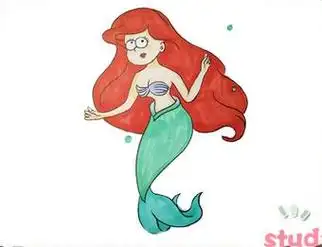 爱丽儿公主简笔画