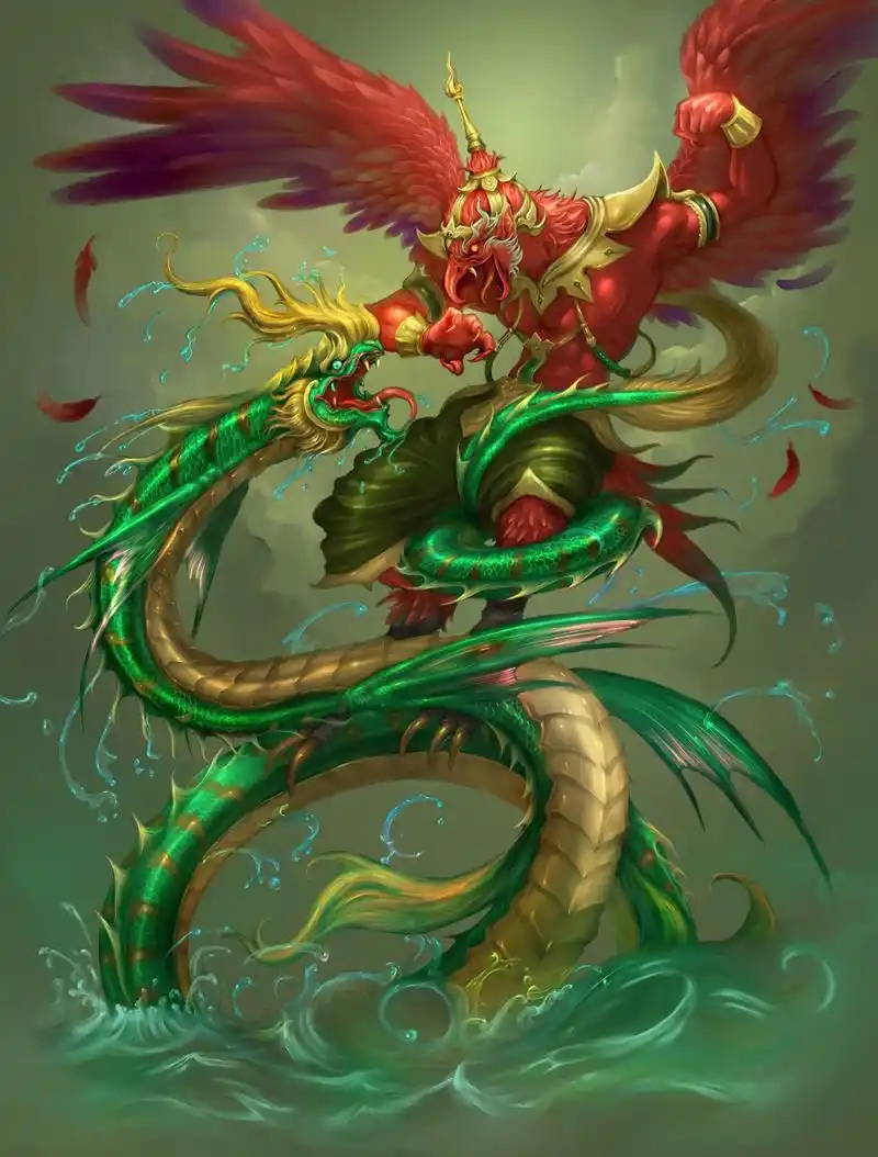 喜欢吃龙的金翅大鹏鸟——迦楼罗