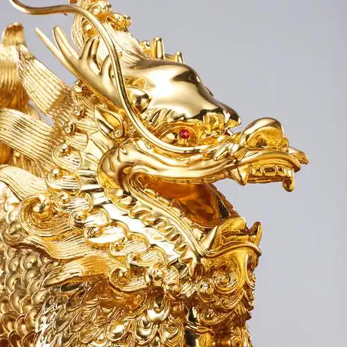 摆件贴金金麒麟招财麒麟一对店铺办公室风水装饰摆件