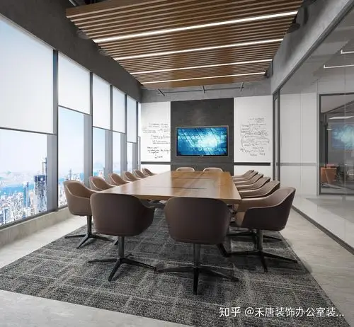 100平米简约办公室装修设计效果图