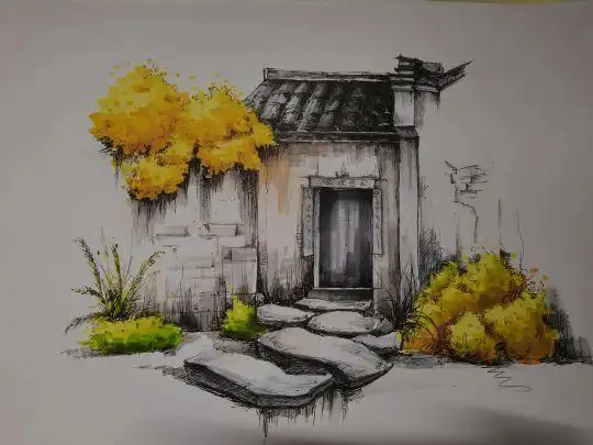 马克笔风景速写