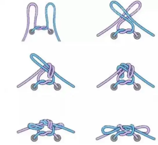 先把两根鞋带打一个平结,之后将鞋带弯起来 2.将弯起来的鞋带交叉 3.