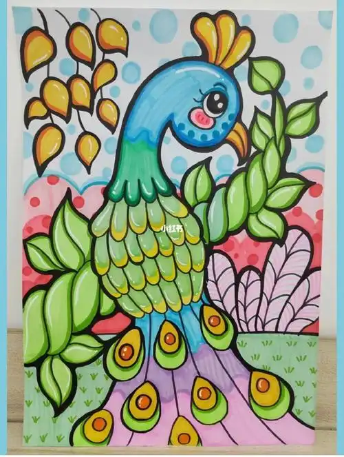 儿童画(孔雀08)