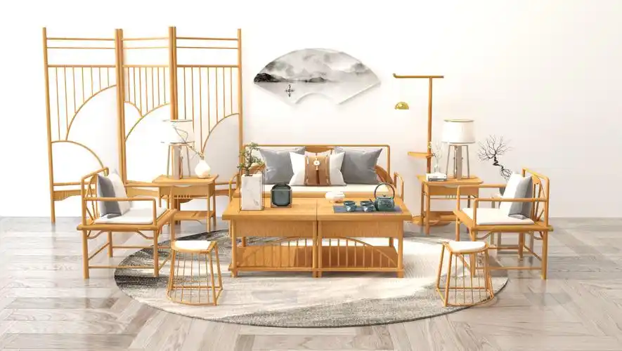 上"扇"若水——竹艺新中式家具设计