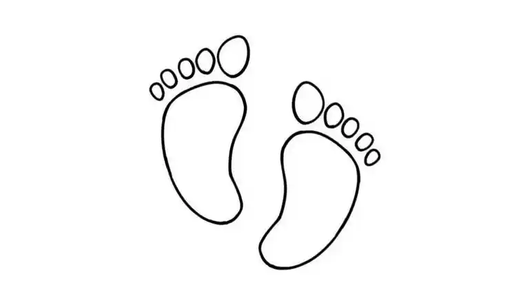 脚的简笔画图片人物简笔画素材怎么画脚的图画儿童学画小脚丫简笔画