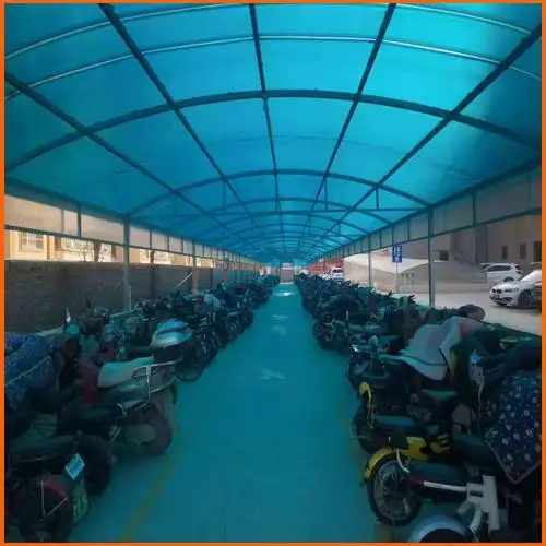 清远车棚雨棚阳光板蓝色中空pc阳光板双层10毫米阳光板厂家