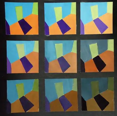 求色彩构成明度九调图