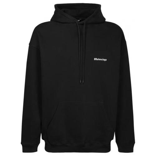 balenciaga巴黎世家 卫衣男士logo刺绣棉质连帽卫衣 23春夏 黑色 xs