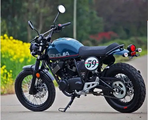 正品龙嘉v咖250复古摩托车双缸电喷暗黑旷野版机车街车跑车太子车