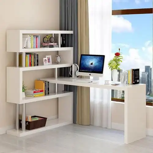 转角书桌书架组合写字台书柜一体学生电脑桌子简约宜家用经济型定制
