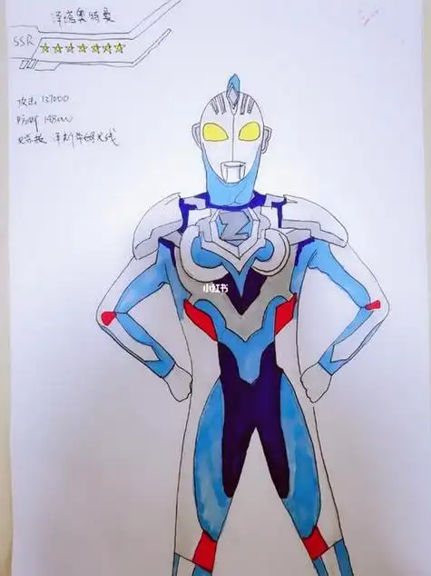 头像终于画好了(临摹泽塔奥特曼)_临摹_文化_绘画奥特曼泽塔 简笔画