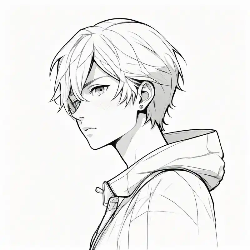 99简单男人黑白素描头像96