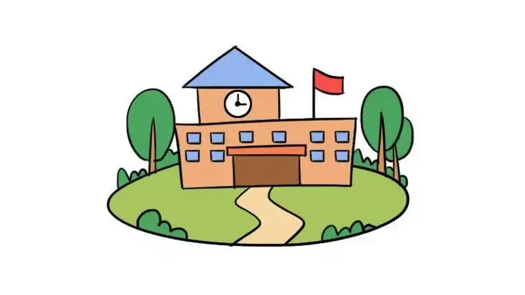 学校校园简笔画场景