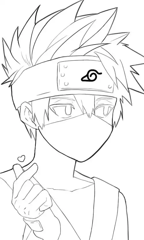 火影卡卡西手绘线稿