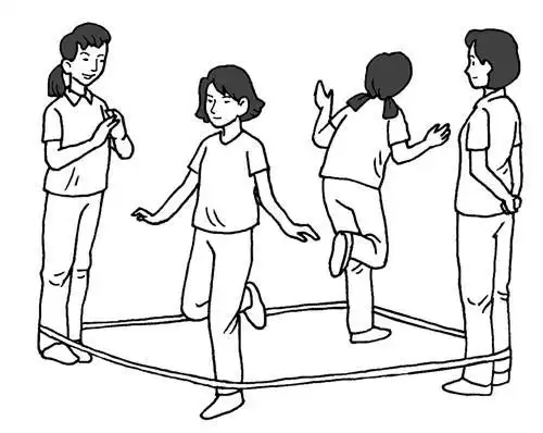 简单的跳皮筋简笔画