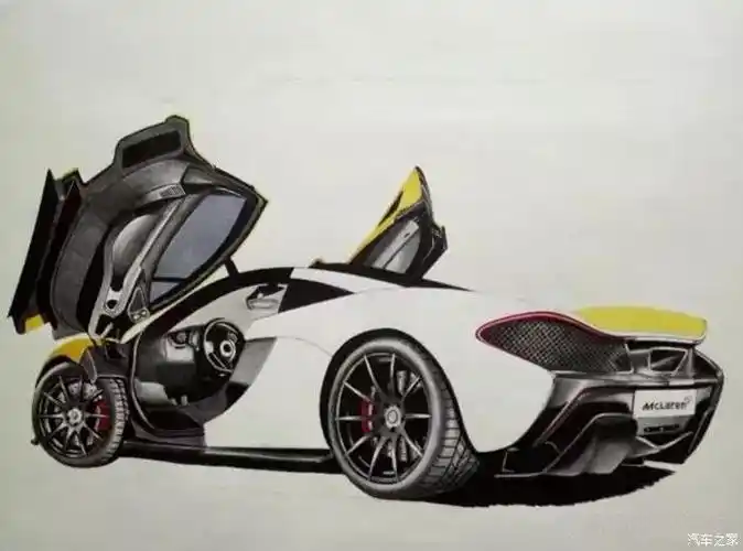 追求高动力高输出的超级跑车迈凯伦p1手绘