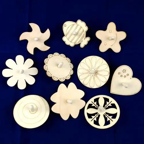 希宝 白坯木质陀螺 儿童绘画涂鸦涂色白胚手工diy幼儿园创意材料