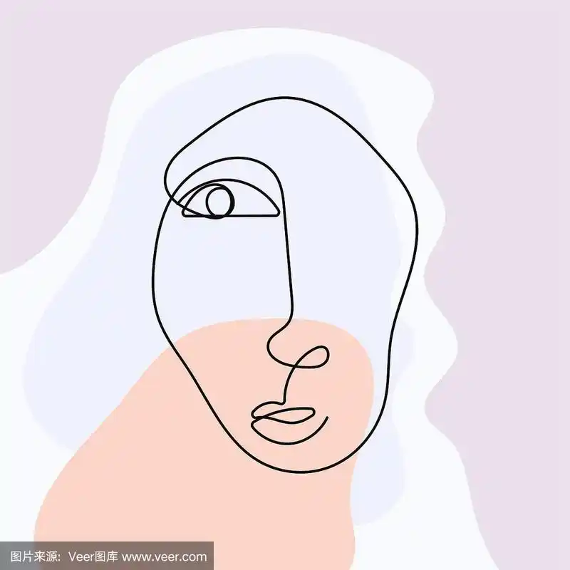 草图,矢量,现代,人的脸部,线条