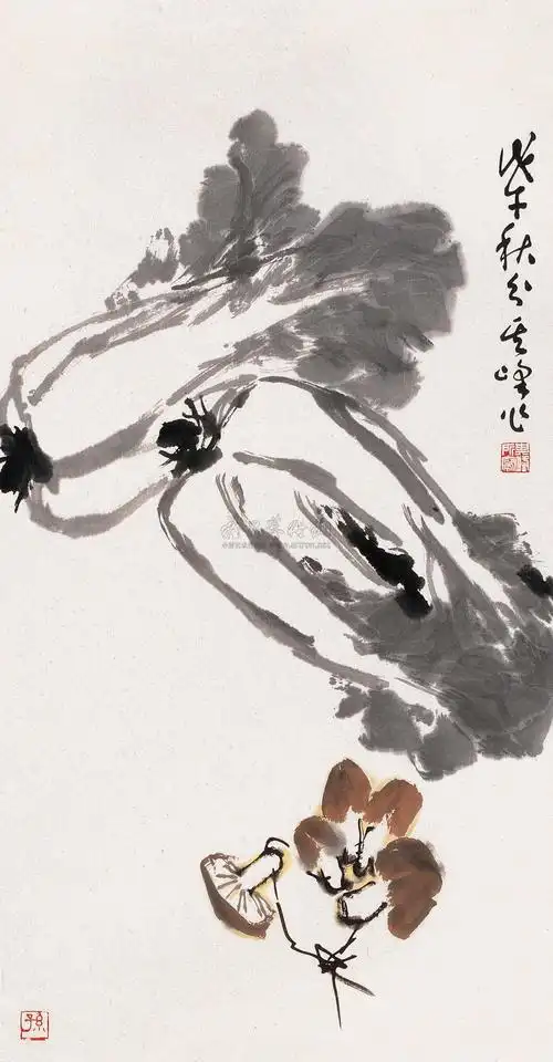 0247戊午1978年作菜根香单片设色纸本