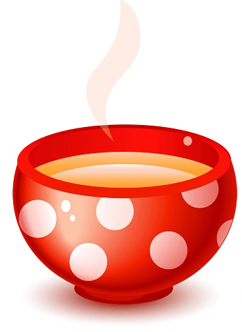 汤碗3d红色矢量图