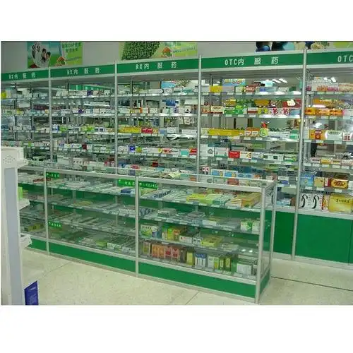 临沂药店药房展示柜 医药品精品饰品展柜货架玻璃货柜直销批发