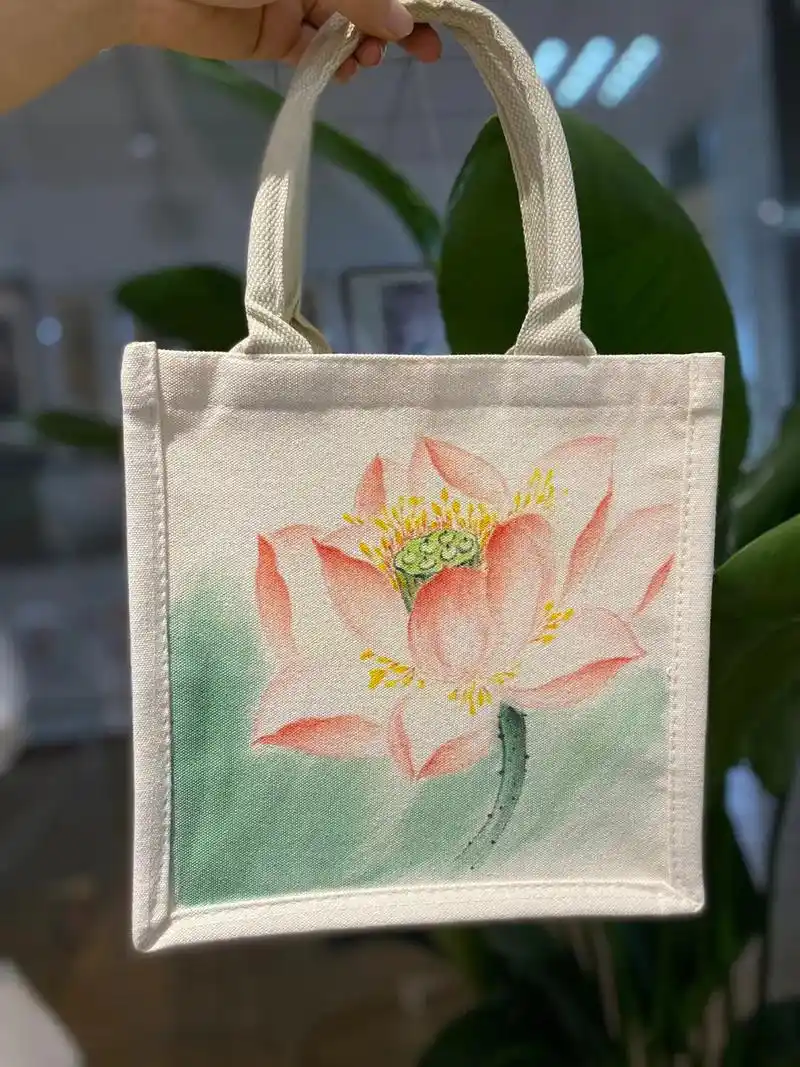 手绘帆布包#麻布包手绘 #画画 #手绘 - 抖音