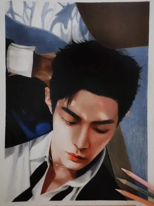 肖战  #彩铅  #手绘头像  #彩铅手绘  #寻找小红书绘画大神7815