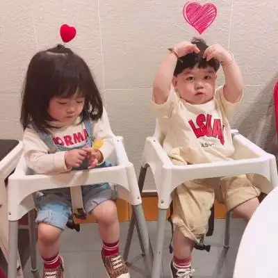 可爱萌娃情侣头像给你我的心呦