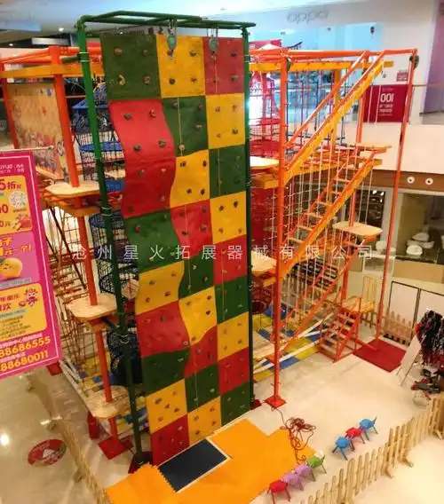 四川省绵阳市万达商场中庭儿童网绳拓展乐园项目完工