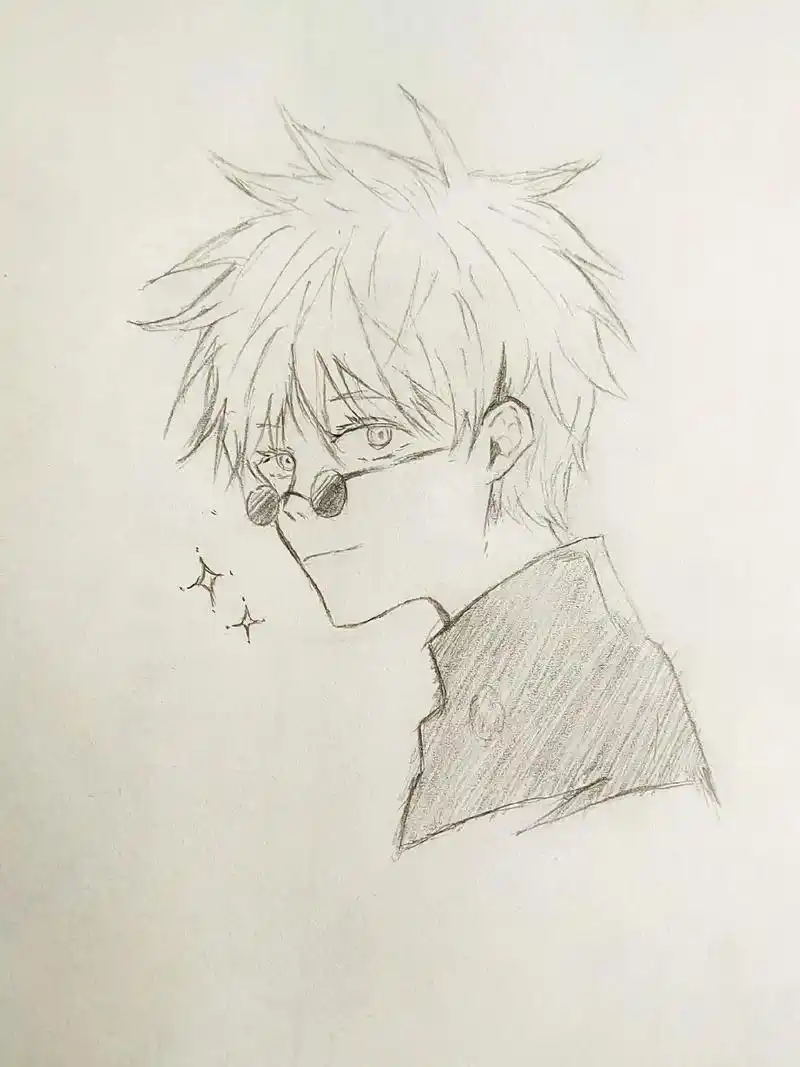 五条悟手绘过程#咒术回战 #五条悟 #手绘过程  - 抖音