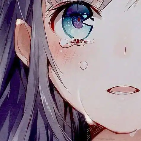 半脸流泪动漫女生头像图片