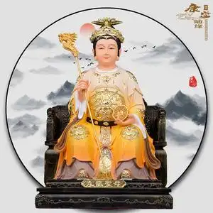 九龙圣母神像龙母娘娘龍母家用供奉客厅摆放工艺品摆件树脂