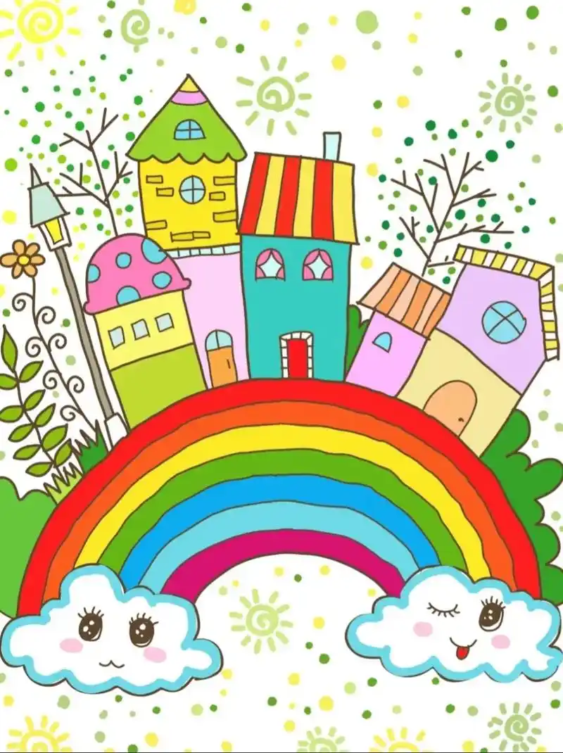 彩虹上的房子.🎈适合5