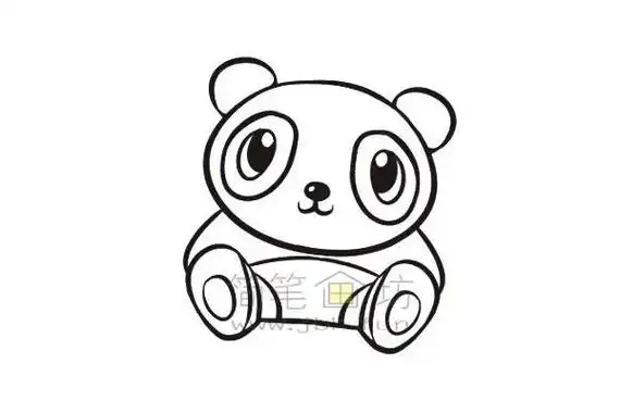 熊猫玩具的简笔画大图