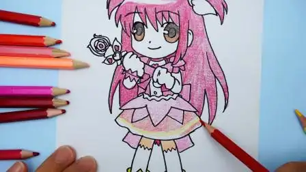 手绘教程:巴啦啦小魔仙q版简笔画,变身后装扮的凌美雪,可爱