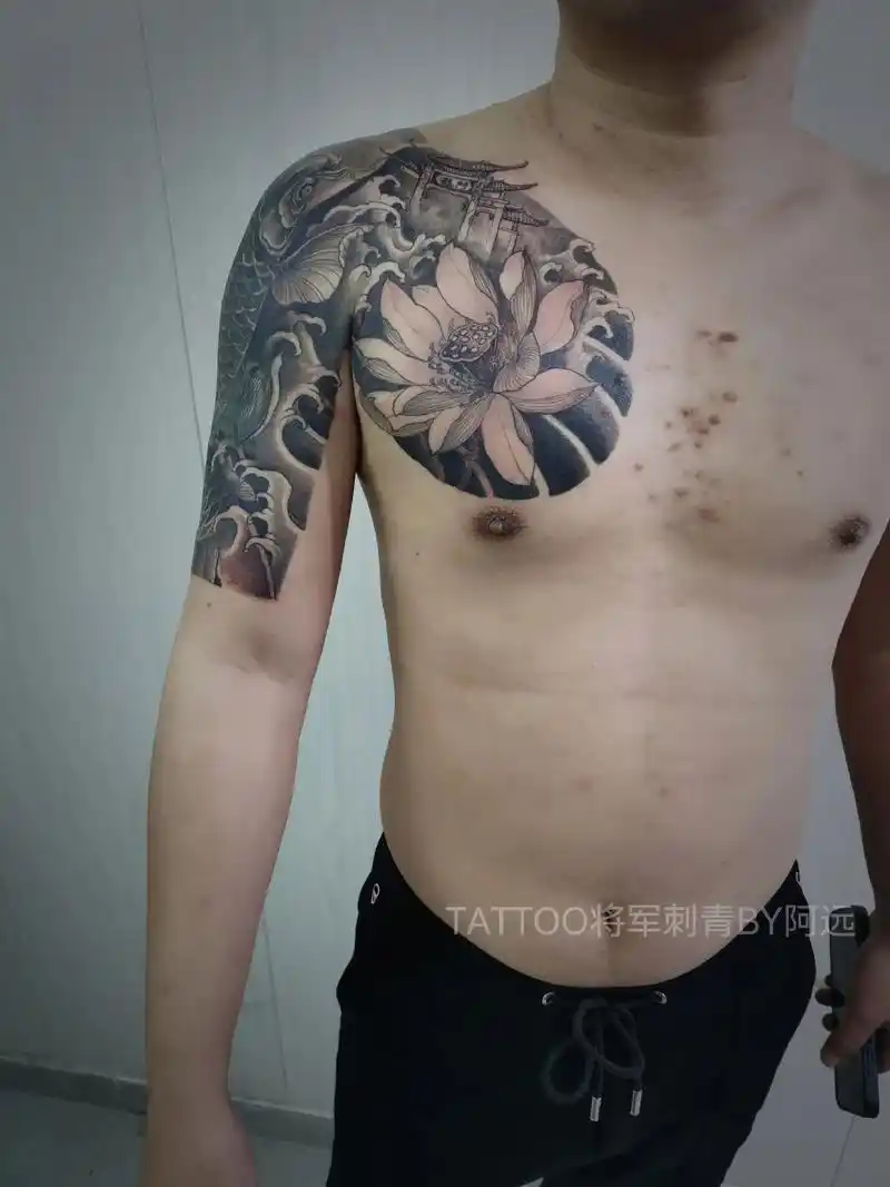 鲤鱼半甲纹身##纹身手稿 #日式老传 #同城纹身 - 抖音