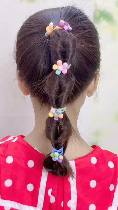 儿童彩虹马尾辫