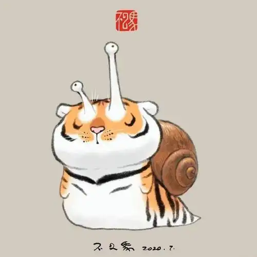 2022虎年新年简笔画,他把猛虎画成治愈人心灵的萌虎 - 以定网