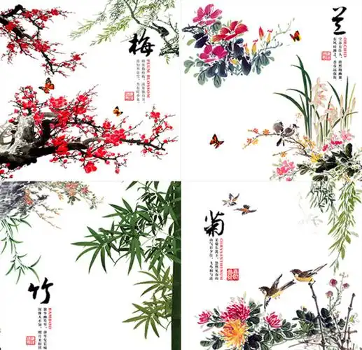 水墨梅兰竹菊图片