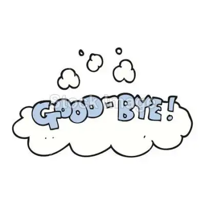 cartoon good-bye symbol