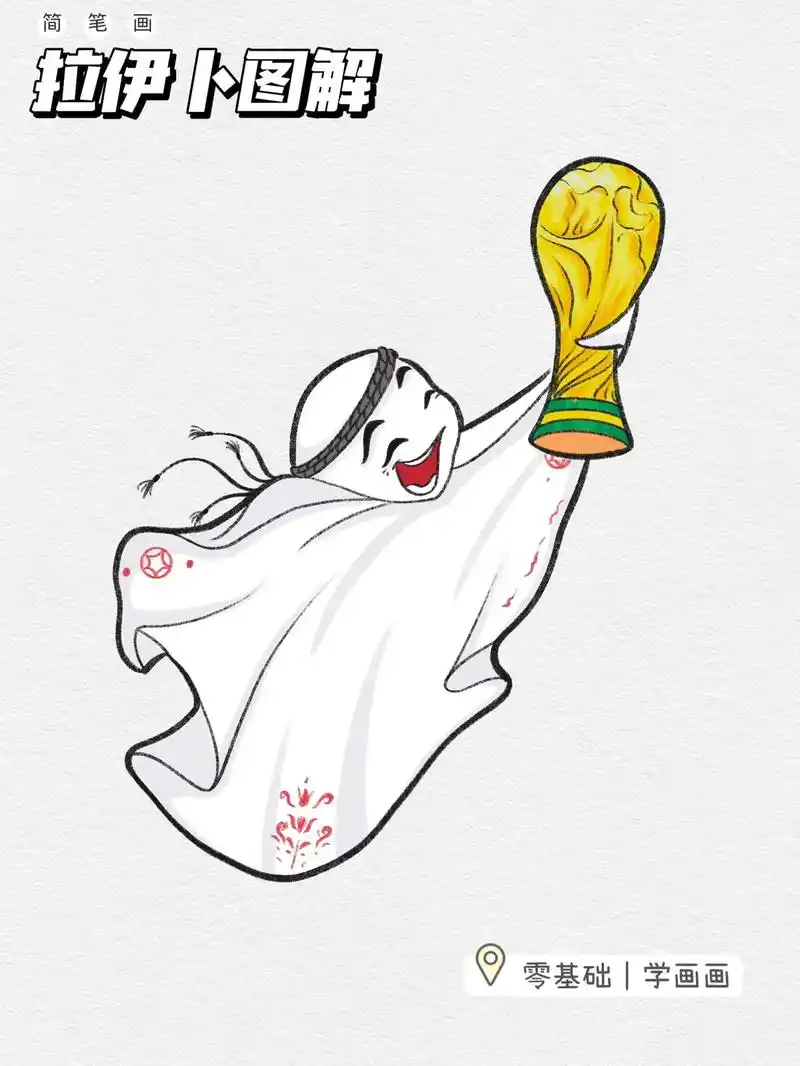 拉伊卜.捧着奖杯来啦#世界杯 #拉伊卜 #简笔画教程 - 抖音