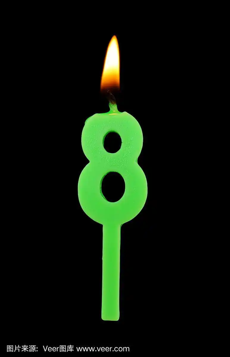 生日蜡烛孤立,数字8