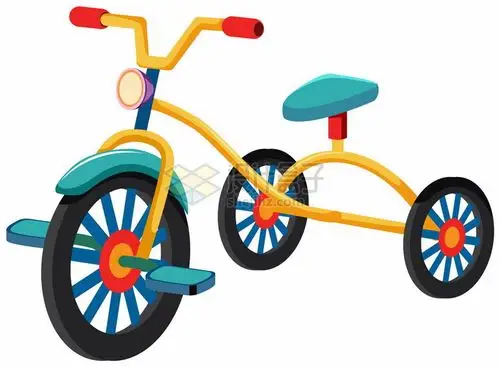 卡通儿童三轮车脚踏车png图片素材