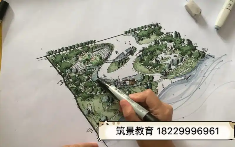 景观快题鸟瞰图绘制-筑景教育出品