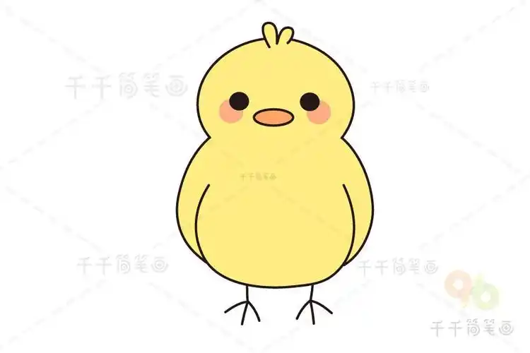 简笔画小鸡彩色步骤公主