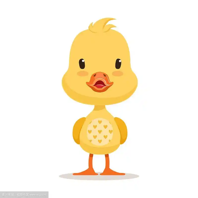 可爱的黄色小鸭表情卡通人物