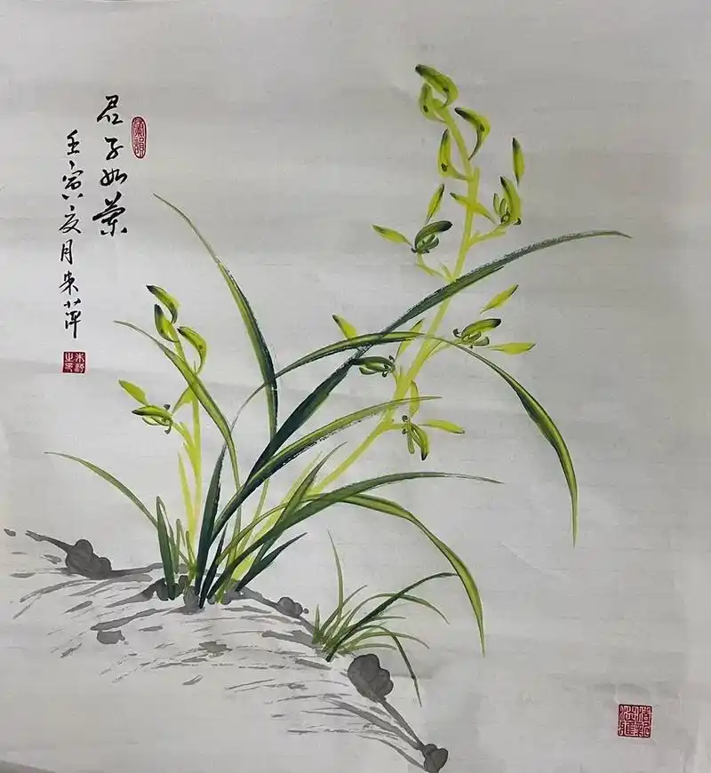国画兰花 #愿秋风不燥岁月静好你我皆安 - 抖音