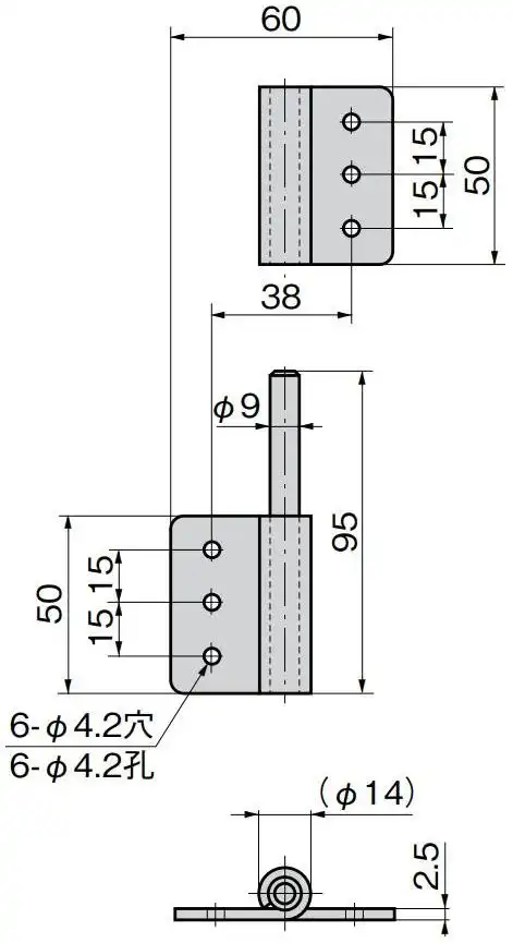 不锈钢脱卸旗型合页 b-1103